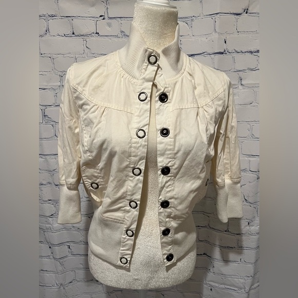 Miley Cyrus Max Azria cream jacket size L. Juniors sizing. - Picture 1 of 6